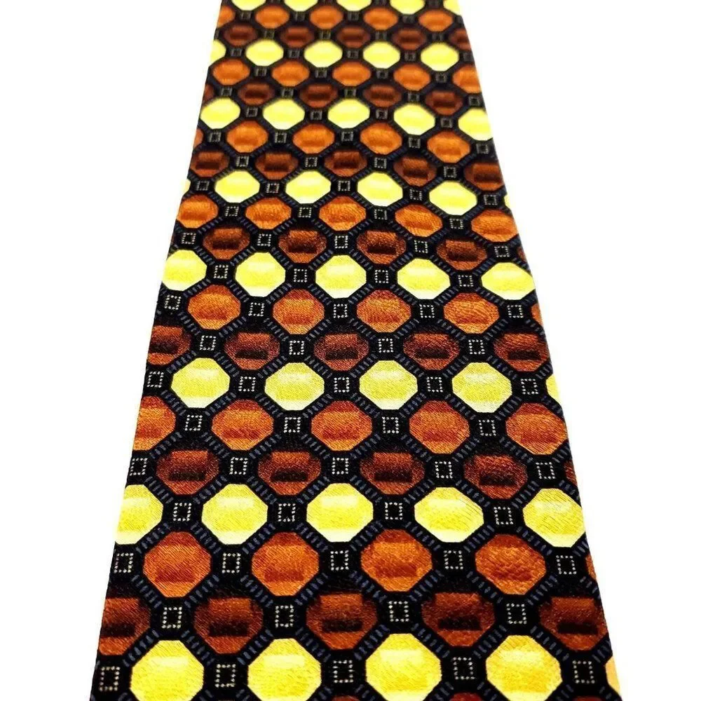 Zianetti Autumn Brown Orange‎ Colored Silk Woven Short Dots